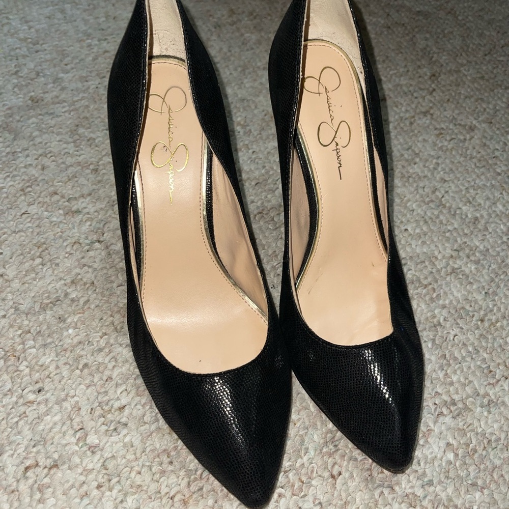 Jessica Simpson Black Patent Leather Heels